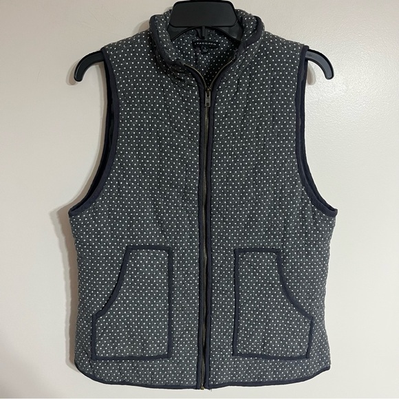 Women’s Staccato Puffer Best Gray White Polka Dots Size Large - Picture 1 of 8